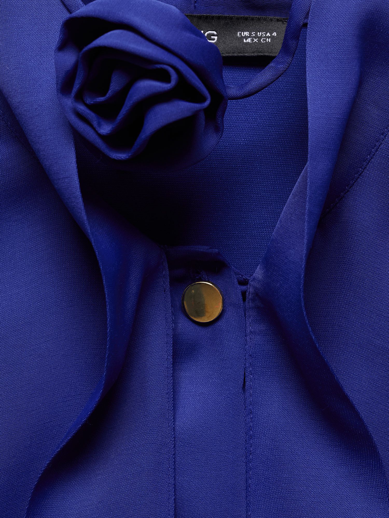 Buy Mango Dalia Flower Choker Tie Neck Blouse, Medium Blue Online at johnlewis.com