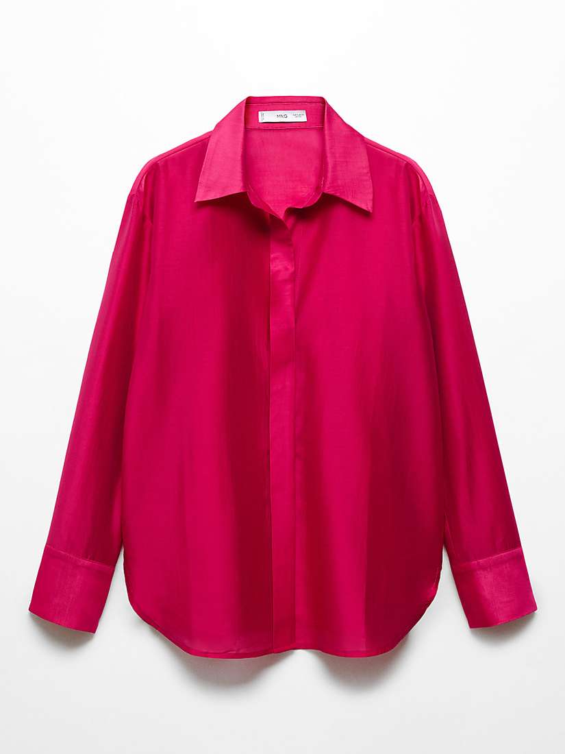 Buy Mango Malva Concealed Button Shirt, Medium Red Online at johnlewis.com