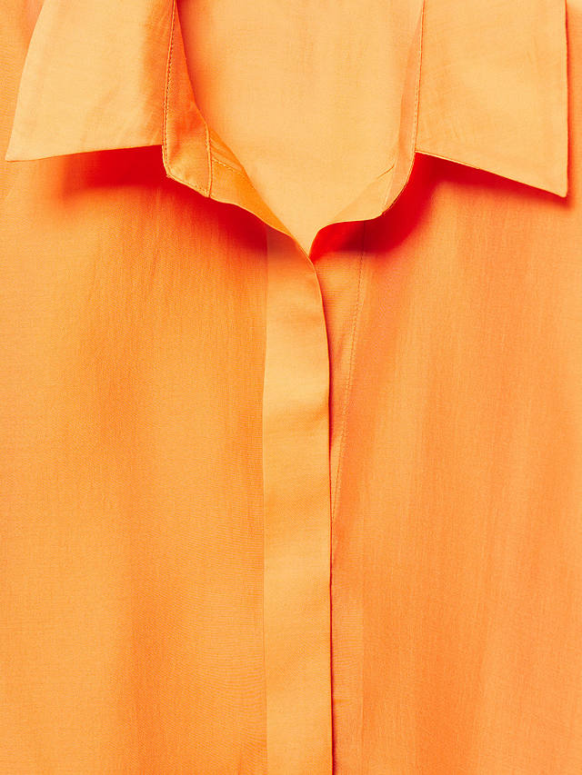 Mango Malva Concealed Button Shirt, Orange