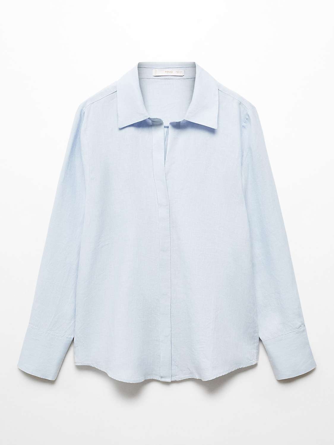 Buy Mango Samara Linen Shirt, Pastel Blue Online at johnlewis.com