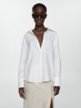 Mango Samara Linen Shirt, White