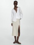 Mango Samara Linen Shirt, White