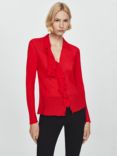 Mango Volare Ruffle Neckline Blouse, Red