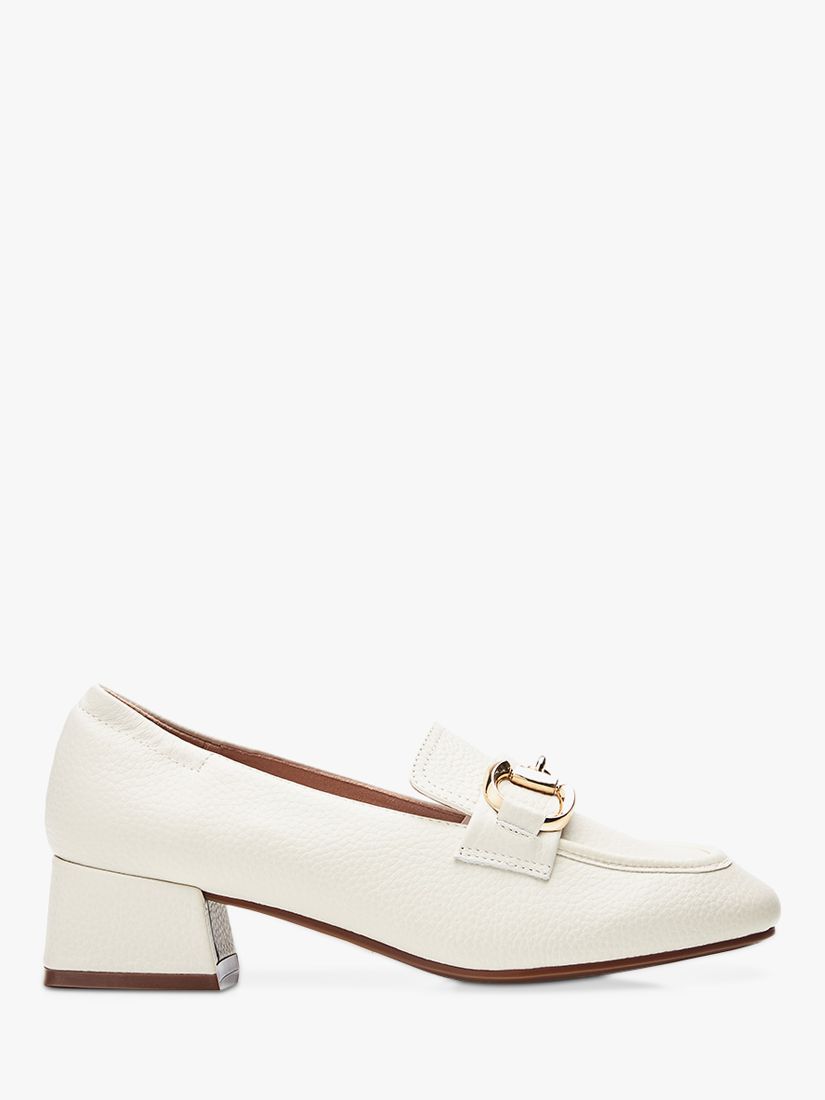 Moda in Pelle Fenet Block Heel Leather Court Shoes, Off White