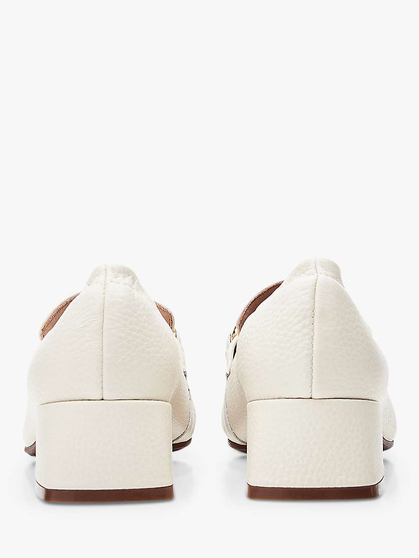 Buy Moda in Pelle Fenet Block Heel Leather Court Shoes, Off White Online at johnlewis.com