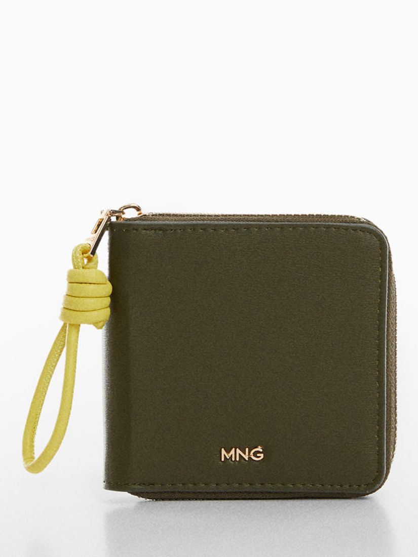 Mango Chulo Faux Leather Two-Tone Wallet, Dark Green, One Size
