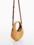 Mango March Rattan Shoulder Bag, Light Beige