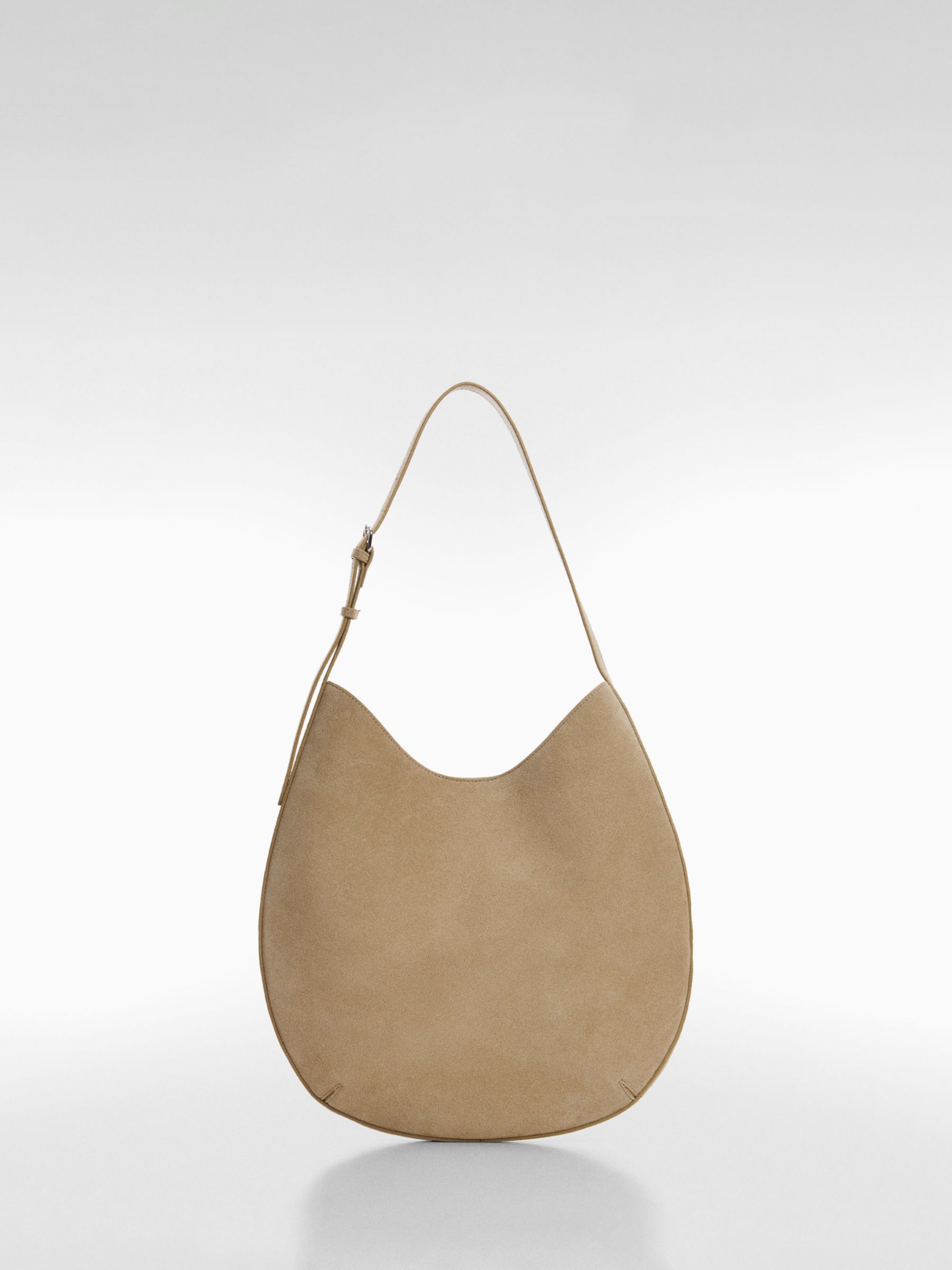 Buy Mango Romeo Leather Shoulder Bag, Light Beige Online at johnlewis.com