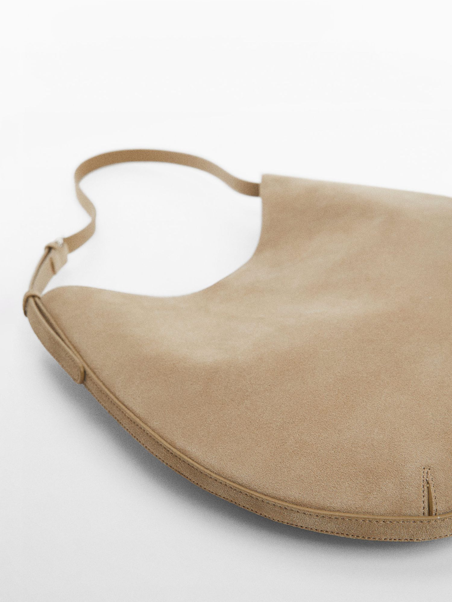 Buy Mango Romeo Leather Shoulder Bag, Light Beige Online at johnlewis.com