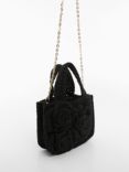 Mango Valle Crochet Handbag, Black
