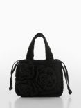 Mango Valle Crochet Handbag, Black