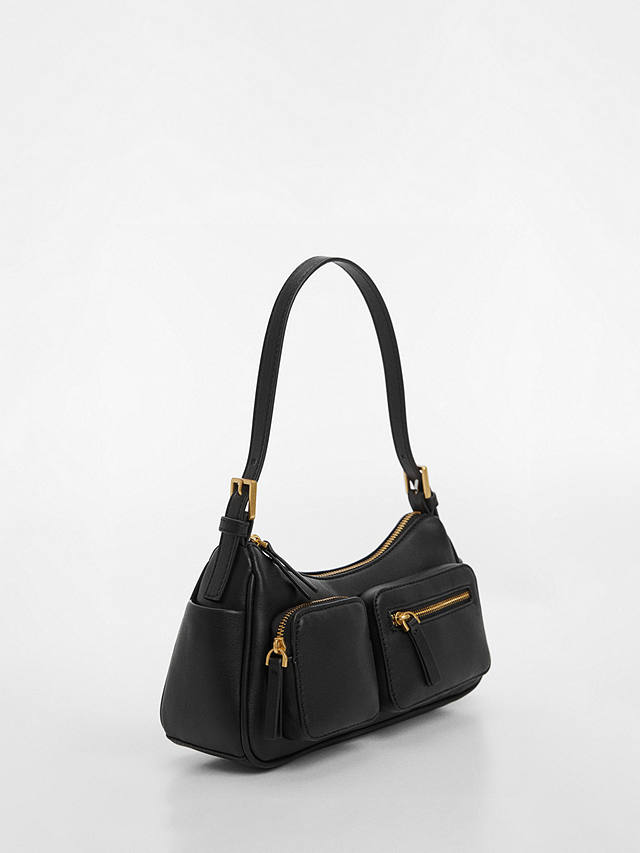 Mango Safari Shoulder Bag, Black