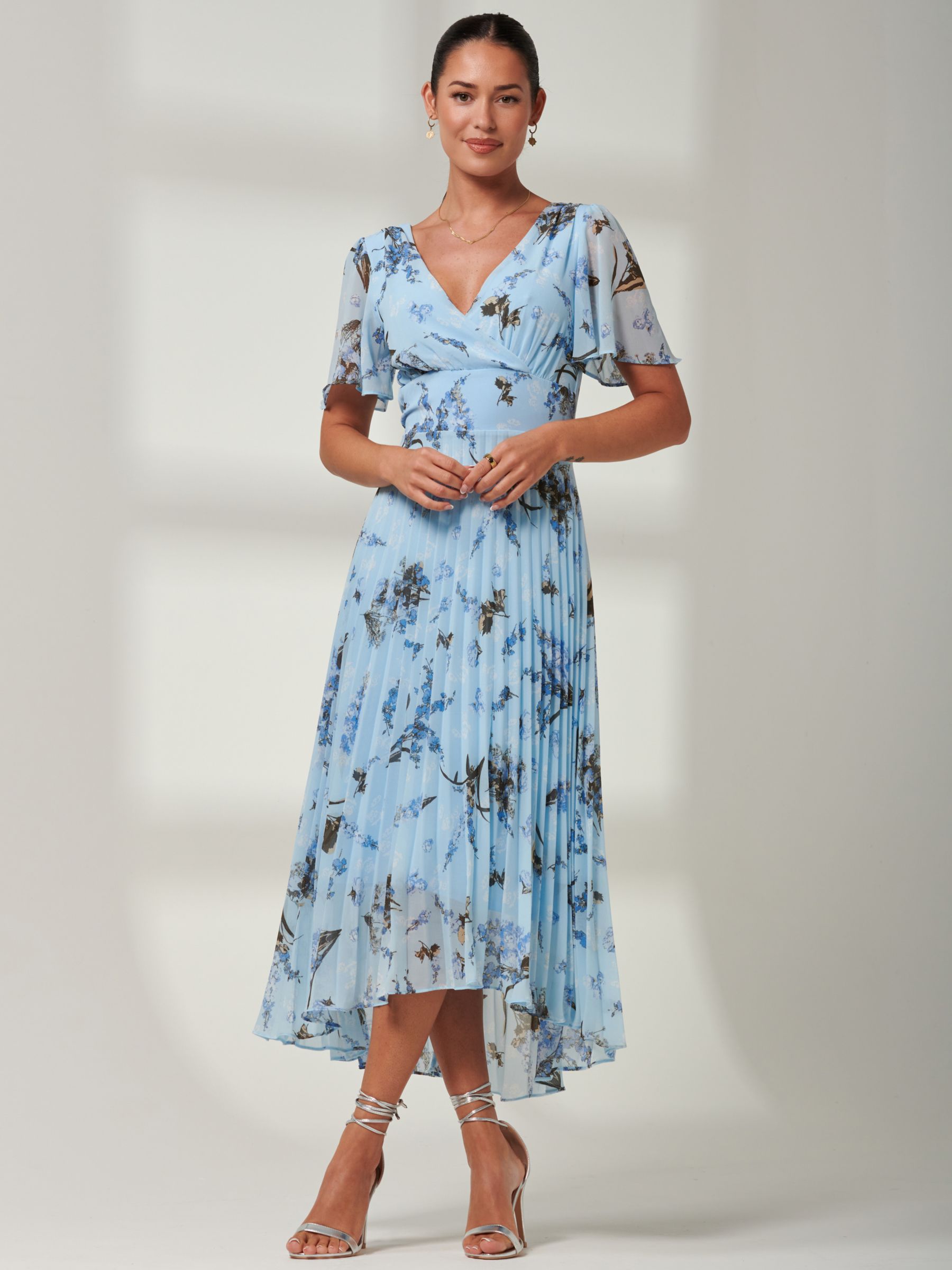Buy Jolie Moi Vanya Chiffon Maxi Dress, Blue/Multi Online at johnlewis.com