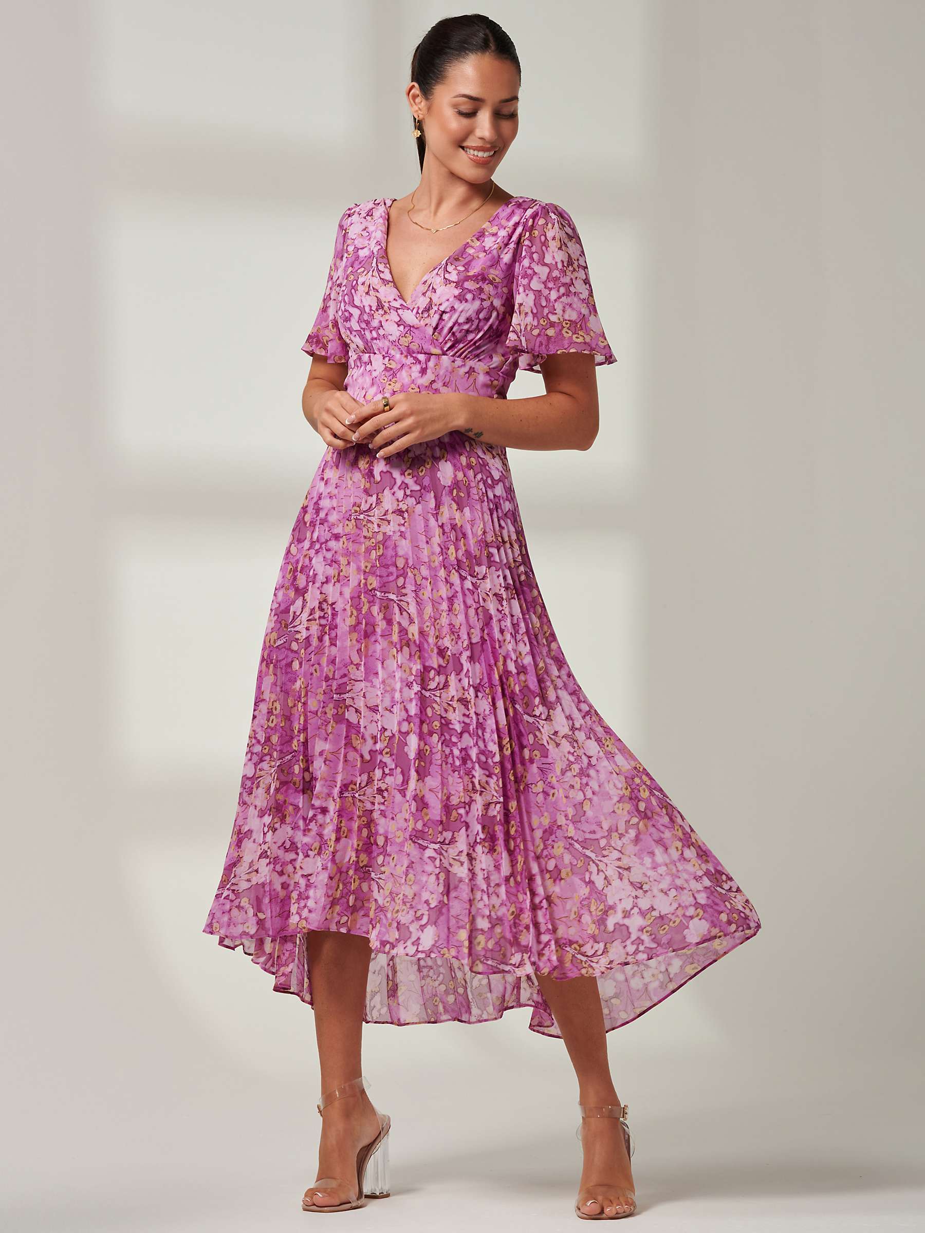 Buy Jolie Moi Vanya Chiffon Maxi Dress, Purple/Multi Online at johnlewis.com