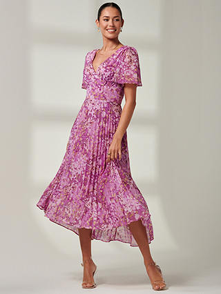 Jolie Moi Vanya Chiffon Maxi Dress, Purple/Multi