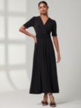 Jolie Moi Jersey V-Neck Maxi Dress, Black