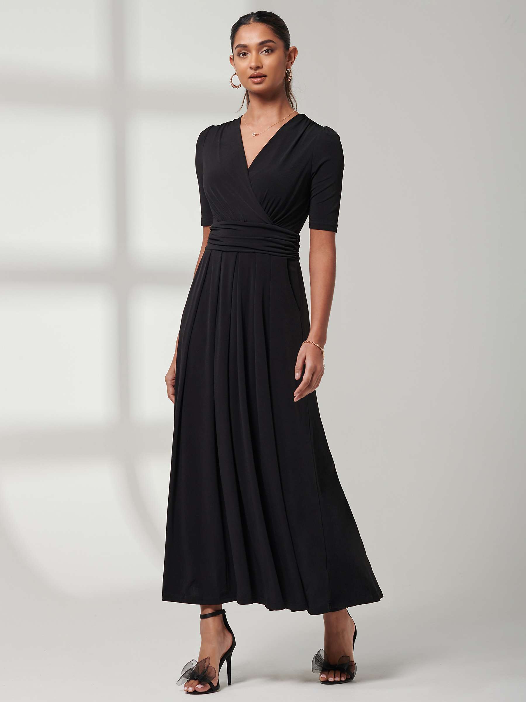 Buy Jolie Moi Jersey V-Neck Maxi Dress, Black Online at johnlewis.com