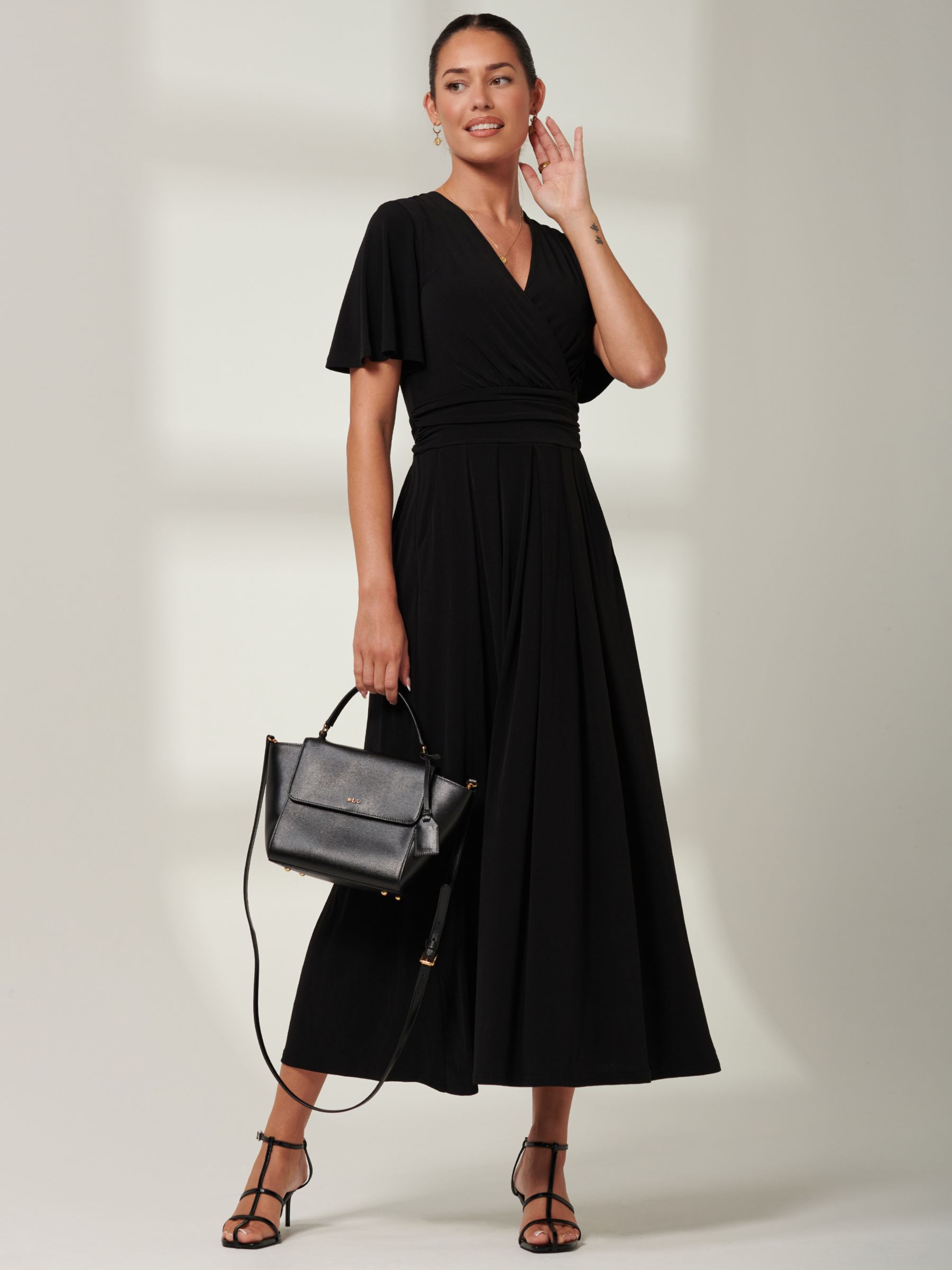 Jolie Moi Eldoris Jersey Maxi Dress, Black, 8