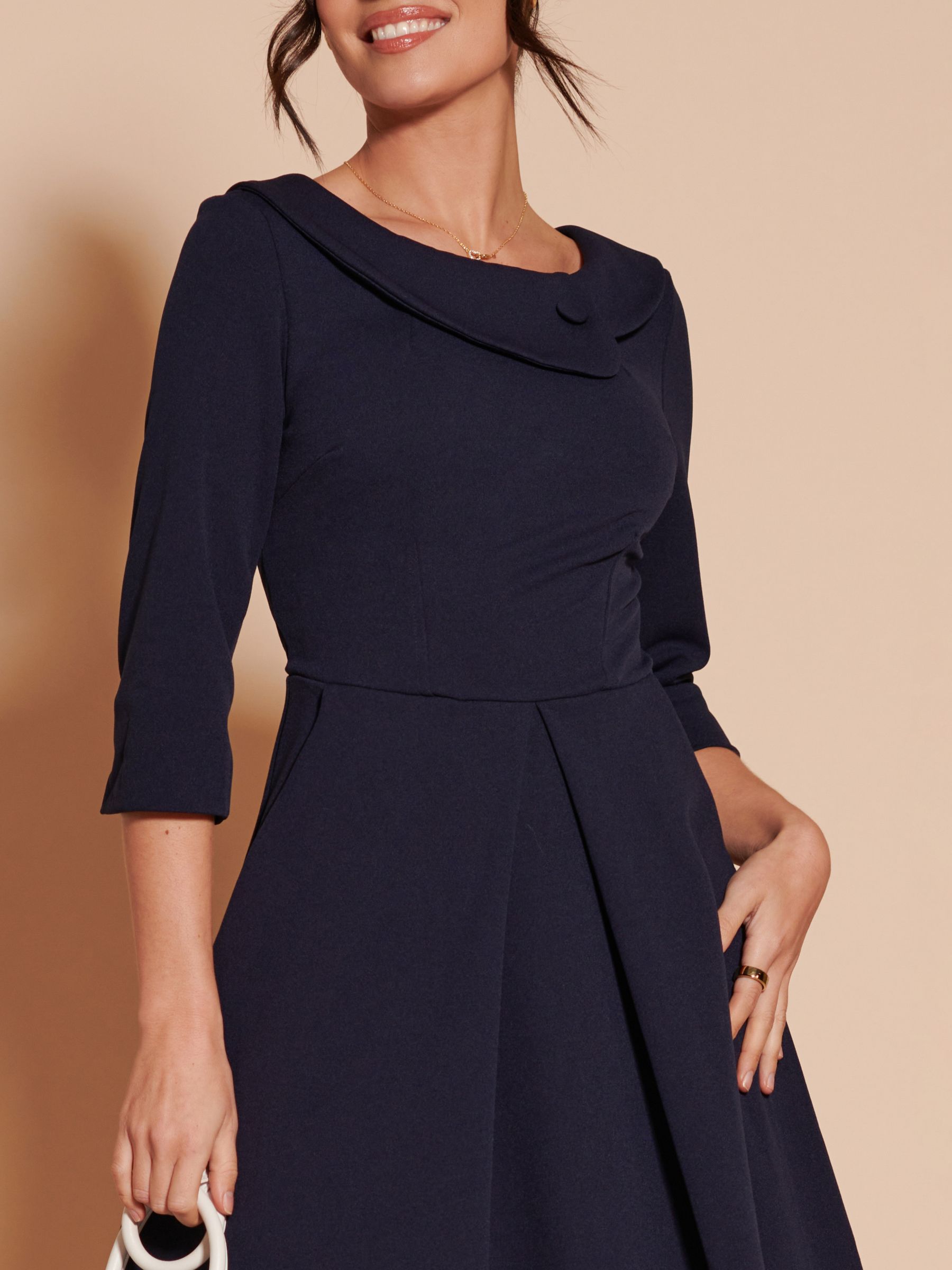 Buy Jolie Moi Fold Neck Midi Dress Online at johnlewis.com