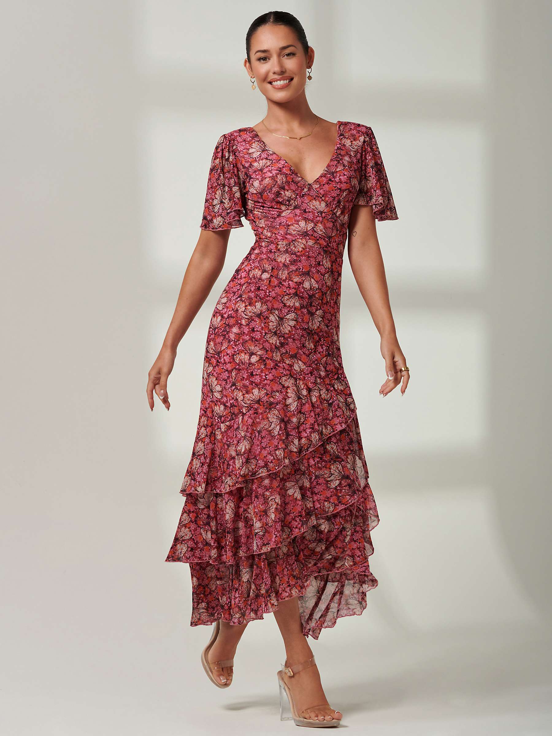 Buy Jolie Moi Daleysa Mesh Maxi Dress, Pink Online at johnlewis.com