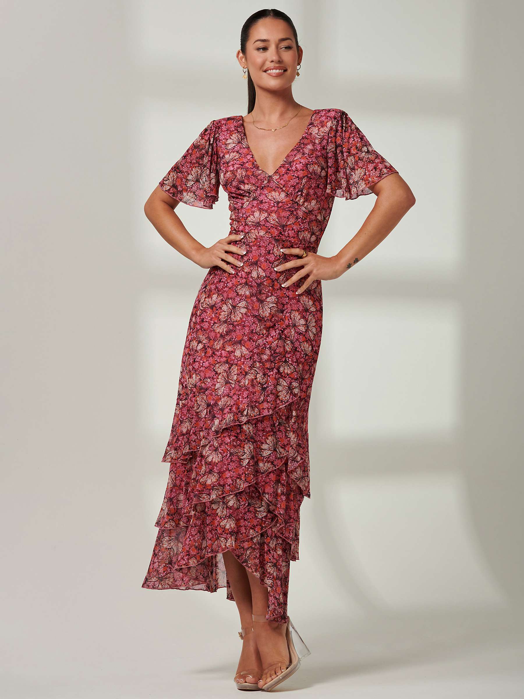 Buy Jolie Moi Daleysa Mesh Maxi Dress, Pink Online at johnlewis.com