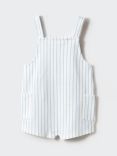 Mango Baby Pedro Stripe Dungarees, Natural White/Multi