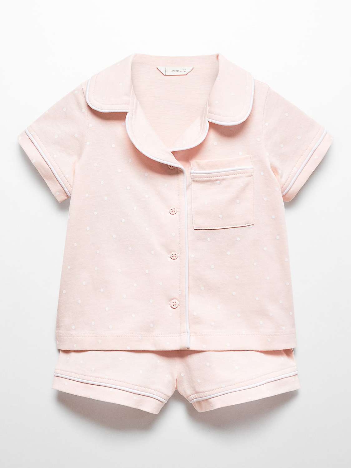 Buy Mango Baby Cliviab Polka Dot Shorts Cotton Pyjamas, Pink Online at johnlewis.com