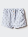 Mango Baby Hoja Floral Print Shorts, Light Pastel Blue/Multi