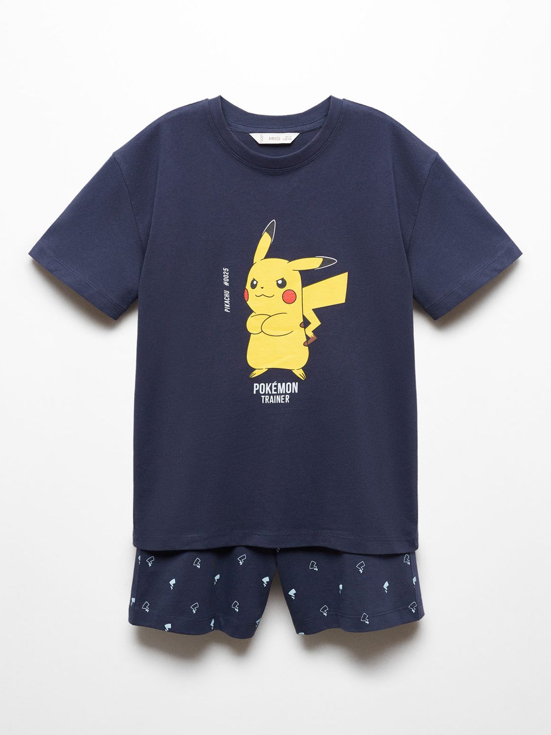 Mango Kids' Pikachu Shorts Pyjamas, Navy, 11-12 years
