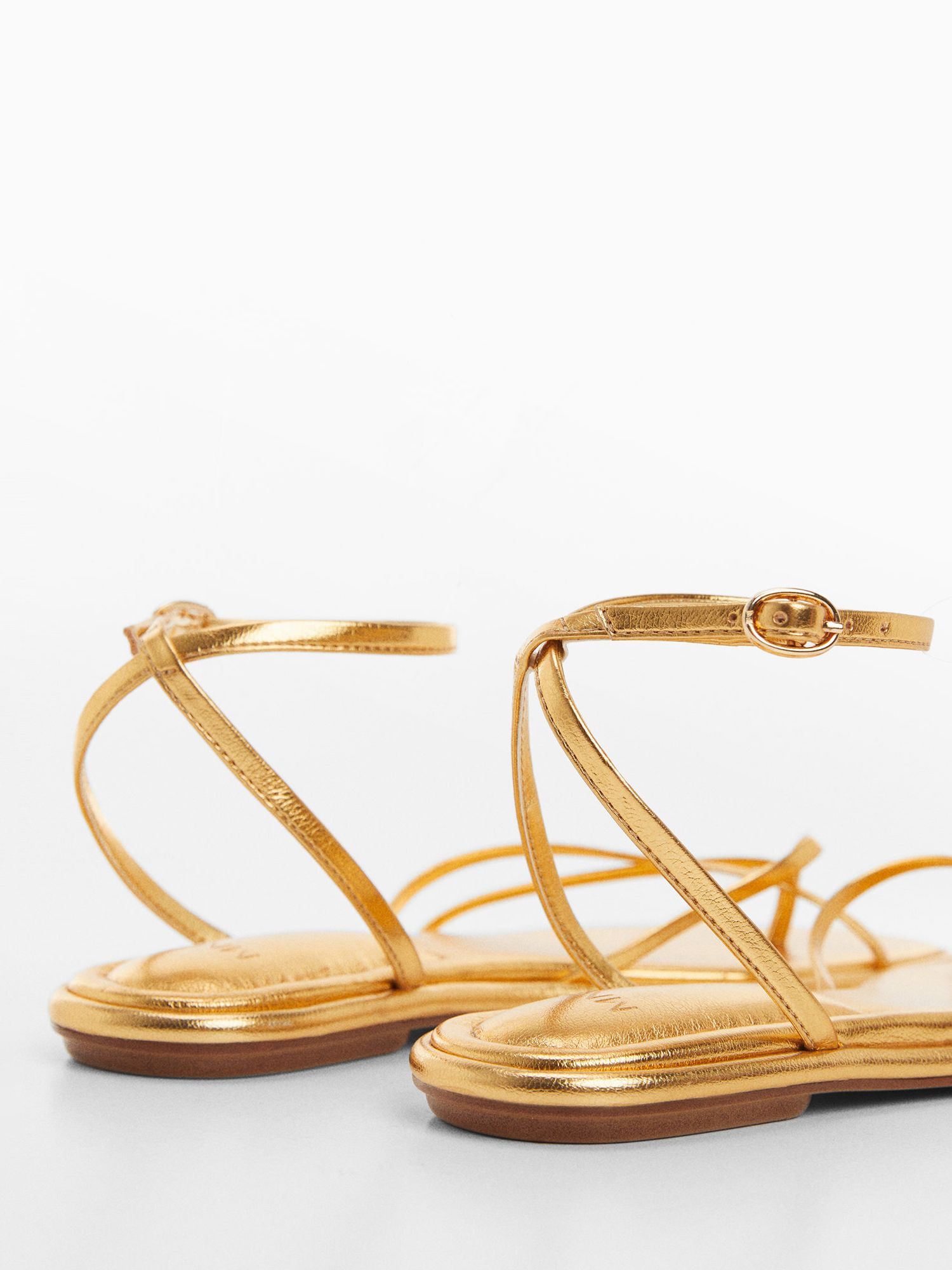 Buy Mango Macha Metallic Sandals, Gold Online at johnlewis.com