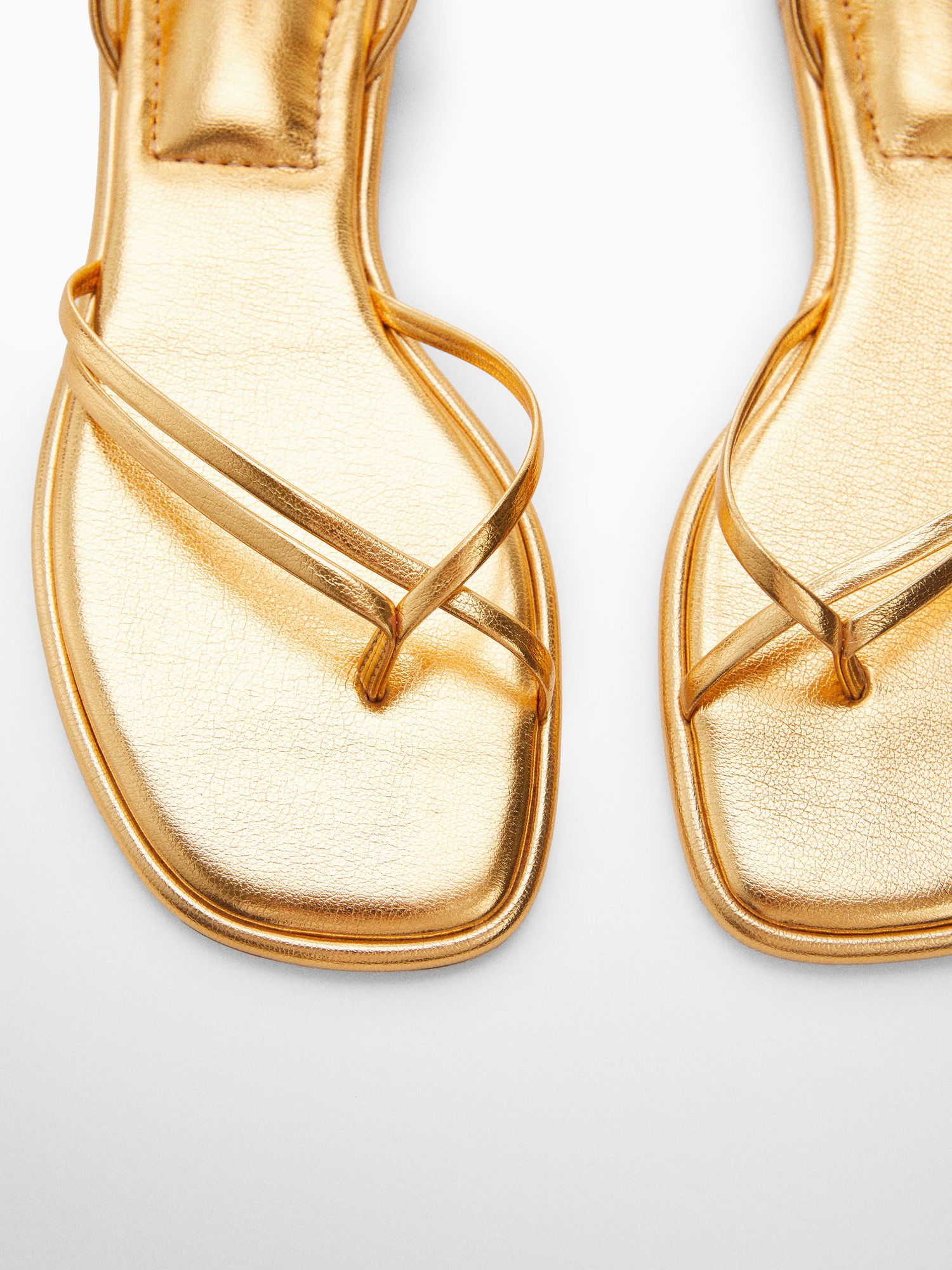 Buy Mango Macha Metallic Sandals, Gold Online at johnlewis.com