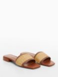 Mango Pala Raffia Strap Sandals, Medium Brown