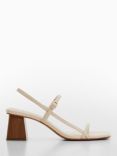 Mango Vica Block Heel Sandals, Light Beige