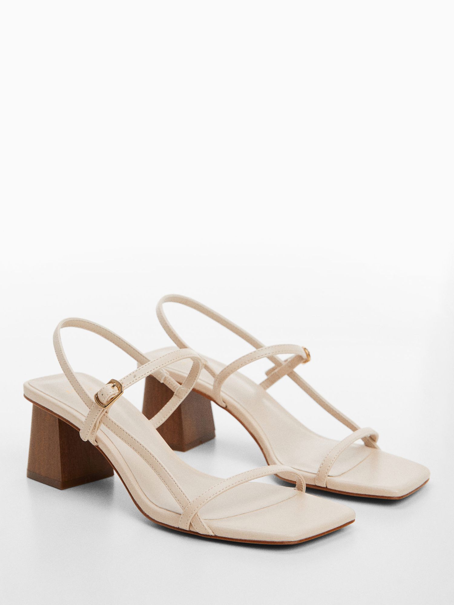 Buy Mango Vica Block Heel Sandals, Light Beige Online at johnlewis.com