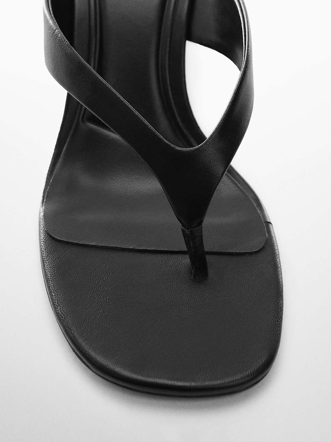 Buy Mango Kon Kitten Heel Toe Post Sandals, Black Online at johnlewis.com