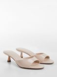 Mango Patent Leather Effect Heeled Sandals, Light Pastel Pink