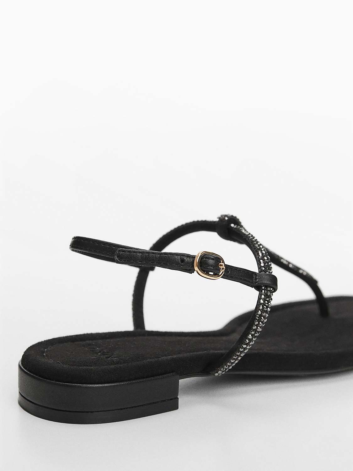 Buy Mango Belles Strap Rhinestone Sandals, Black Online at johnlewis.com