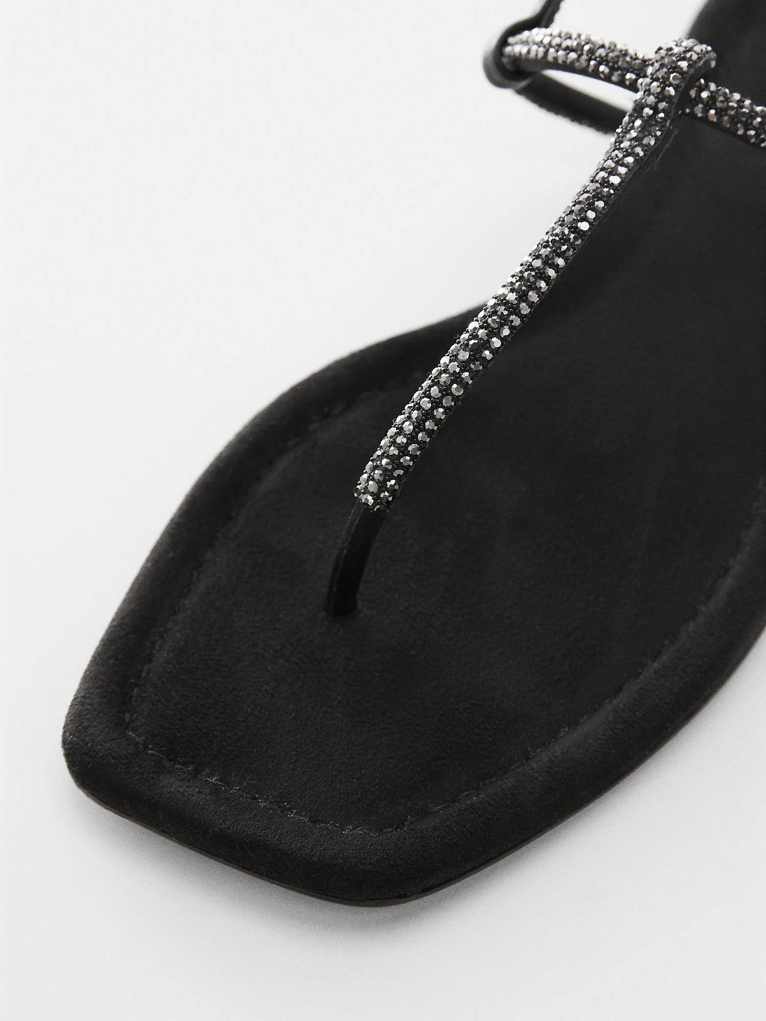 Buy Mango Belles Strap Rhinestone Sandals, Black Online at johnlewis.com