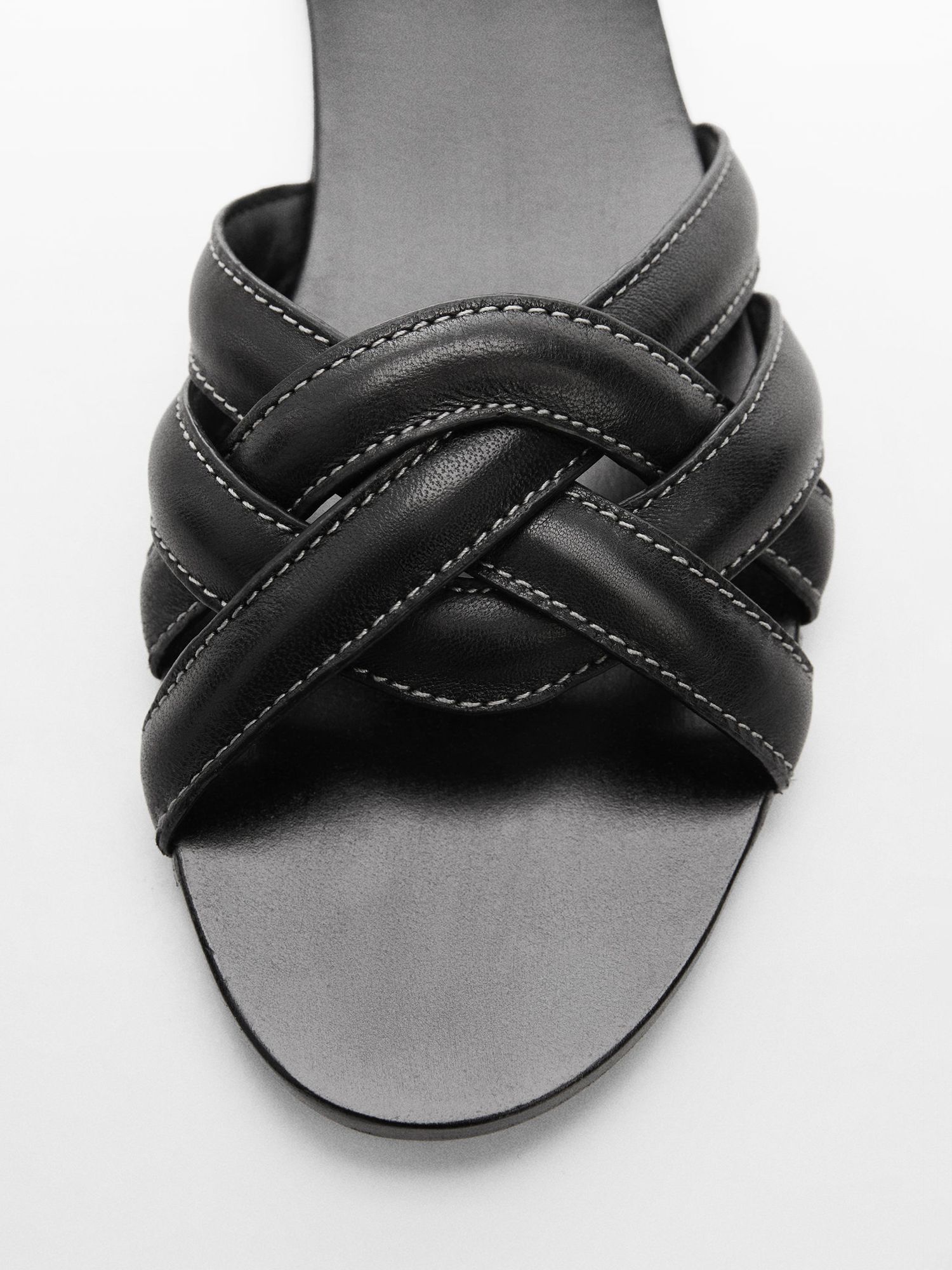 Buy Mango Doblet Cross Strap Leather Slider Sandals Online at johnlewis.com