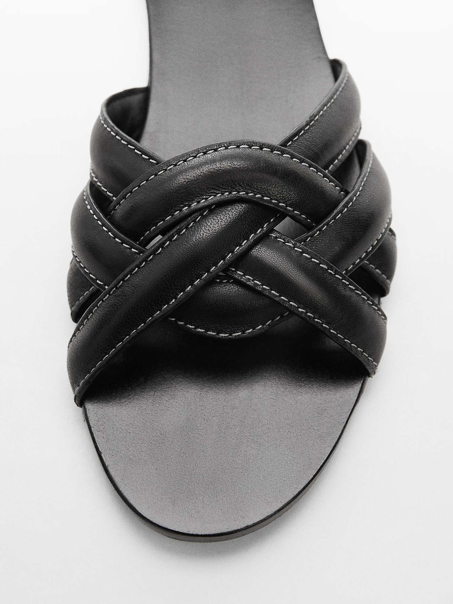 Buy Mango Doblet Cross Strap Leather Slider Sandals Online at johnlewis.com