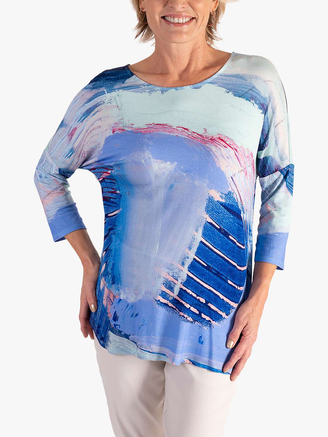 Buy chesca Butterfly Print Batwing Top, Blue/Multi Online at johnlewis.com