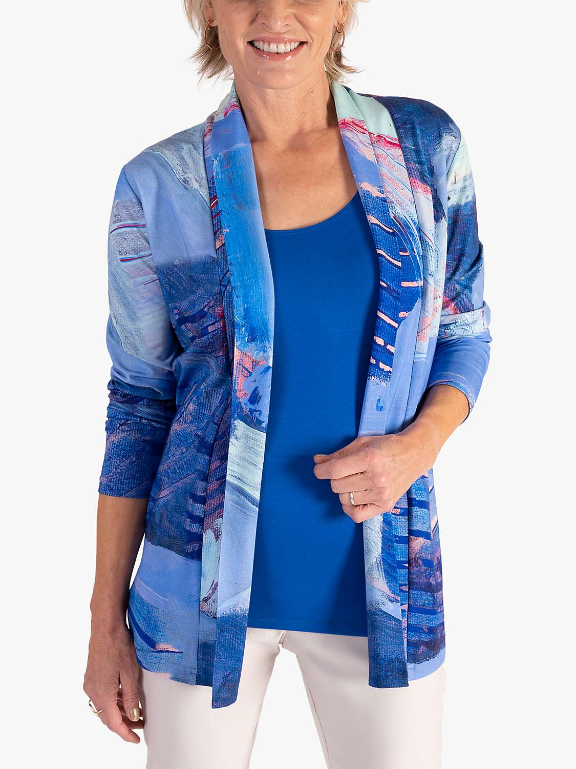 Buy chesca Butterfly Print Jersey Cardigan, Blue/Multi Online at johnlewis.com