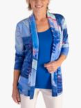 chesca Butterfly Print Jersey Cardigan, Blue/Multi