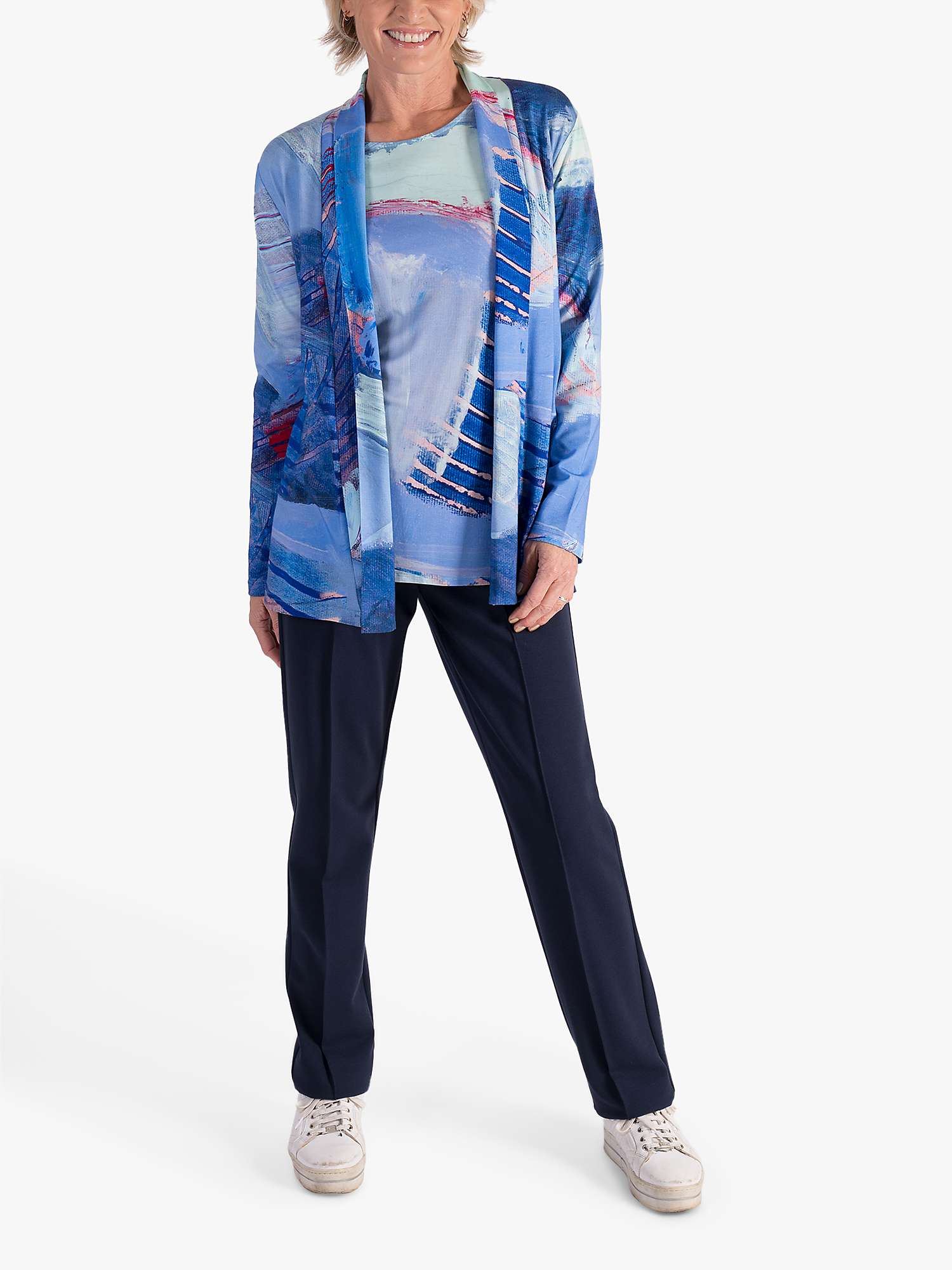 Buy chesca Butterfly Print Jersey Cardigan, Blue/Multi Online at johnlewis.com