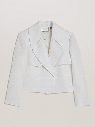 Ted Baker Shiroi Cropped Raffia Jacket, White