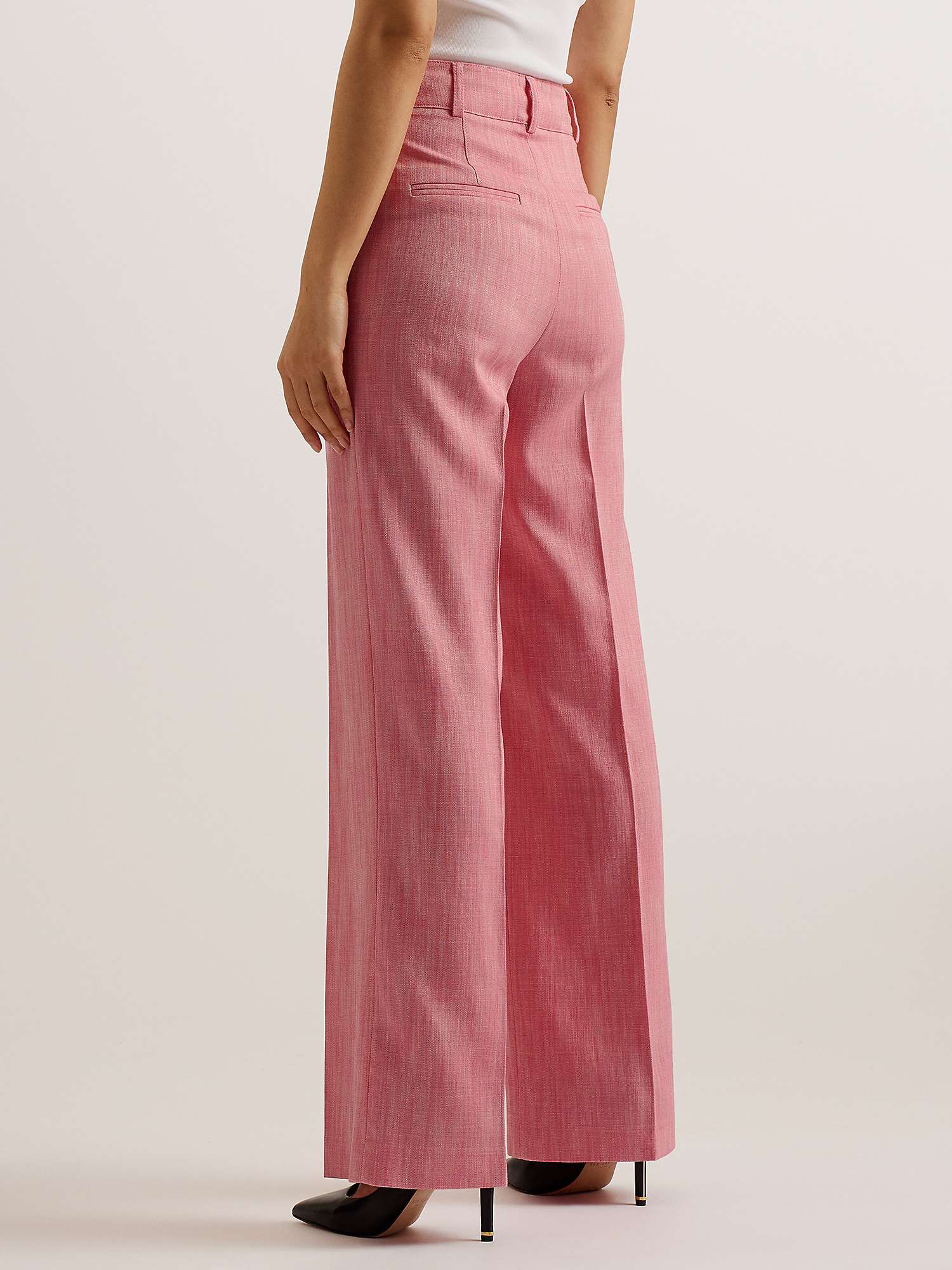 Buy Ted Baker Hirokot Wide Leg Tailored Trousers, Light Pink Online at johnlewis.com