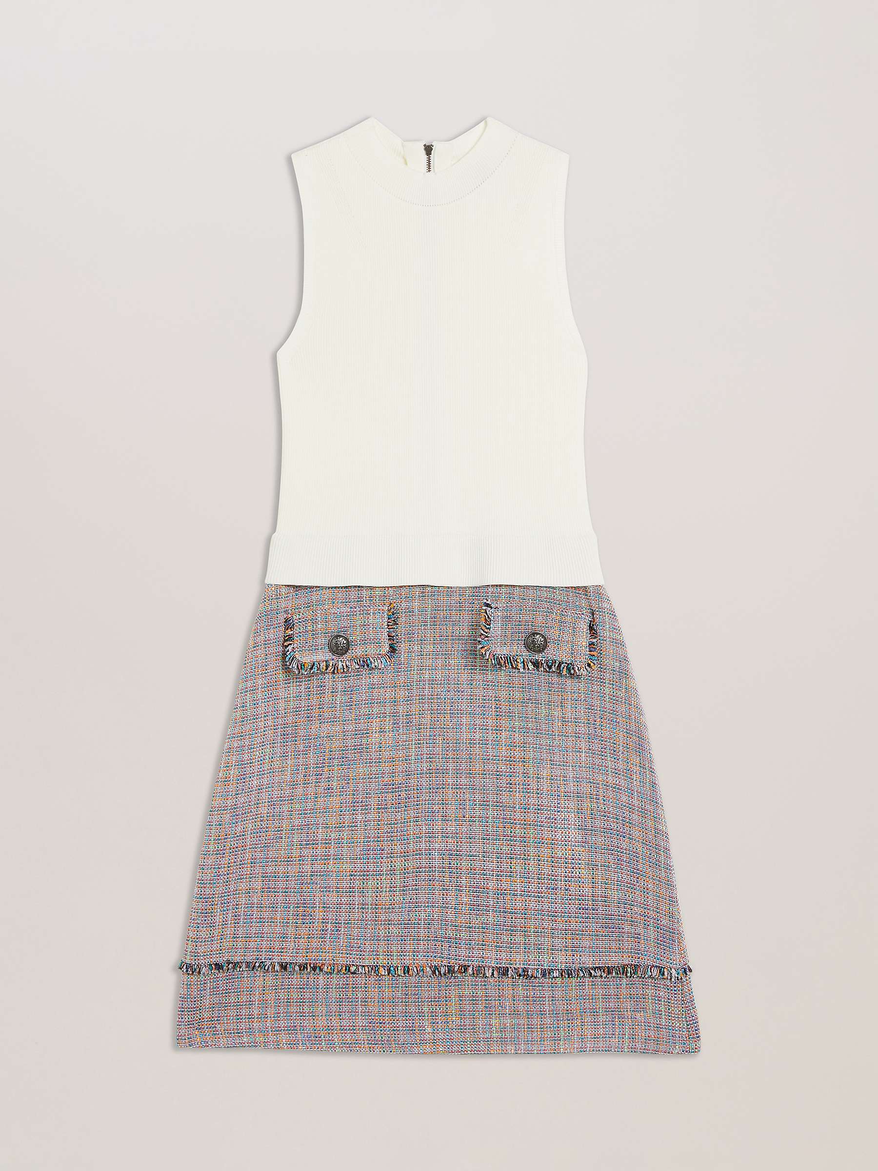 Buy Ted Baker Mayumid Sleeveless Mockable Mini Dress, Natural Ivory Online at johnlewis.com