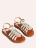 Mini Boden Kids' Leather Ombre Metallic Strappy Sandals, Multi