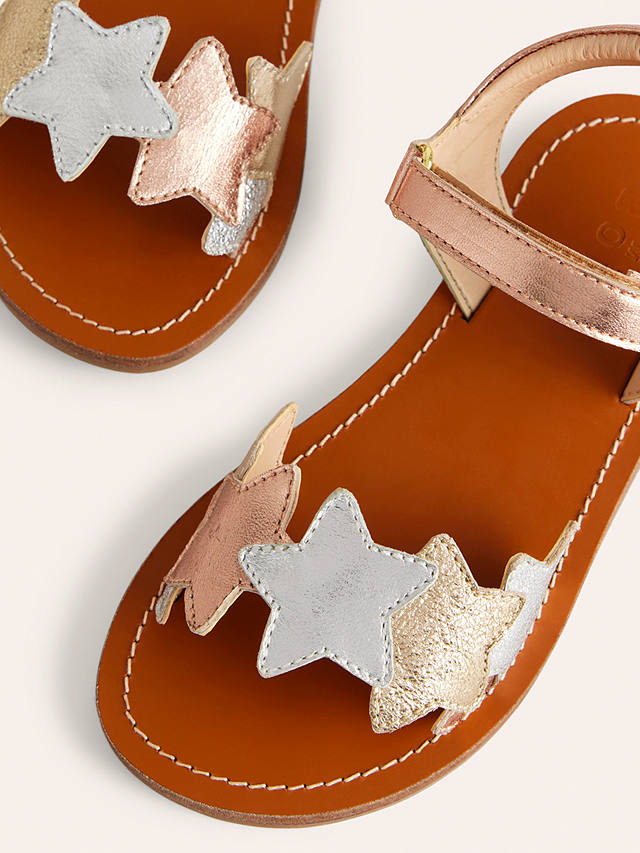 Mini Boden Kids' Metallic Star Sandals, Gold/Multi
