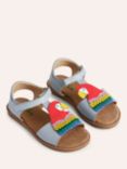Mini Boden Kids' Fun Parrot Leather Sandals, Blue/Multi